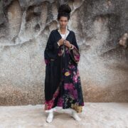 Handcrafted Tie-dye Patchwork Kimono Duster: Heritage-Inspired Cotton Plus Size - Veda