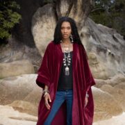 Velvet Kimono: Plus Size Cotton Velvet Duster, Heritage Charm - Harper Jade - Image 4