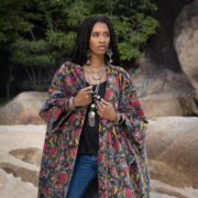 Jade Velvet Kimono: Plus Size Boho Cotton Duster - Harper Jade - Image 4