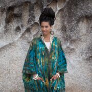 Hand-Tie Dye Kimono Duster: Plus Size Boho Festival Wear - Aurora - Image 4