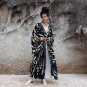 Hand-Dyed Tie Dye Kimono Robe: Plus Size Boho Festival Duster - Aurora