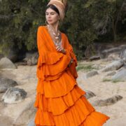 Plus Size Boho Kimono - Bali Ruffled, Raw Cotton, Wedding, Festival, Statement Piece| ZinniaPearl   - Image 4