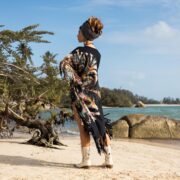 Tie-Dye Cotton Poncho Dress: Boho Fringe Festival Cover-Up - Arlo - Image 3