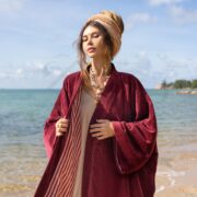 Handcrafted Plus Size Velvet Kimono Robe - Bohemian Mai Coat - Image 4