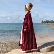 Handcrafted Plus Size Velvet Kimono Robe - Bohemian Mai Coat - Image 2