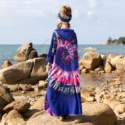Plus Size Tie-Dye Hoodie Duster: Boho Festival Beach Wear - Dream - Image 3