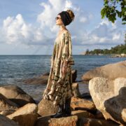 Handmade Tie-Dye Kaftan: Plus Size Boho Festival Dress with Pockets - Mystic - Image 2