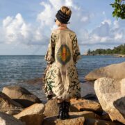 Handmade Tie-Dye Kaftan: Plus Size Boho Festival Dress with Pockets - Mystic - Image 3