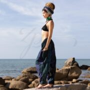 Boho Harem Pants: Vibrant Blue Patchwork Cotton, Plus Size - Spiritu - Image 2