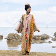 Plus Size Boho Kimono: Embroidered Patchwork Stonewashed Cotton - Cordelia - Image 7