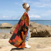 Plus Size Patchwork Kimono Duster: Boho Ethnic Cotton Jacket - Veda - Image 2
