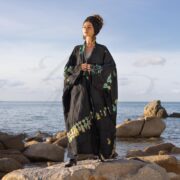 Handcrafted Tie Dye Patchwork Kimono Duster: Plus Size Cotton Duster - Veda