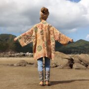 Plus Size Boho Quilted Kimono – Stonewashed Cotton Patchwork Jacket | Cordelia - Image 3
