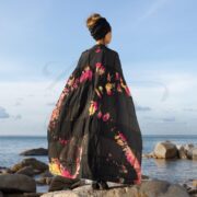 Tie Dye Kimono Duster: Boho Patchwork Cotton Robe - Veda - Image 3