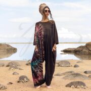 Plus Size Hand-Dyed Cotton Jumpsuit: Boho Festival Romper - Sadie