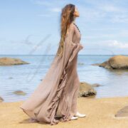 Sandy Rose Mesh Kaftan Dress - Boho Beach Cover Up | Sheer Cardi | Versatile Flowing Style | Bold & Flirtatious | Plus Inclusive -Ondine ZP - Image 2