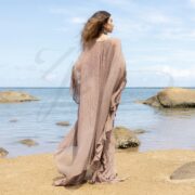 Sandy Rose Mesh Kaftan Dress - Boho Beach Cover Up | Sheer Cardi | Versatile Flowing Style | Bold & Flirtatious | Plus Inclusive -Ondine ZP - Image 3