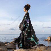 Handmade Tie Dye Patchwork Cotton Kimono Duster: Boho Maxi Coat - Veda - Image 2