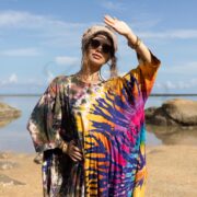 Plus Size Boho Tie Dye Jumpsuit: Hand-Dyed Solar Swirl Romper - Sadie - Image 4