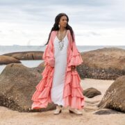 Plus Size Ruffled Raw Cotton Kimono: Boho Festival Duster - Bali