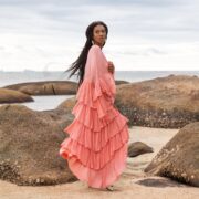 Plus Size Ruffled Raw Cotton Kimono: Boho Festival Duster - Bali - Image 2