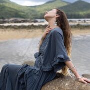 Plus Size Raw Cotton Wedding Dress: Ruffled Sleeves, Flowy A-Line - Beata - Image 6