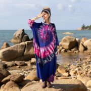 Plus Size Tie-Dye Hoodie Duster: Boho Festival Beach Wear - Dream