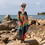 Indigo Tie-Dye Hoodie Duster: Plus Size Boho Kimono - Dream