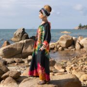 Indigo Tie-Dye Hoodie Duster: Plus Size Boho Kimono - Dream - Image 2