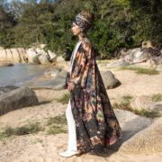 Oversized Tie Dye Kimono Robe: Plus Size Boho Cotton Duster Aurora - Image 2