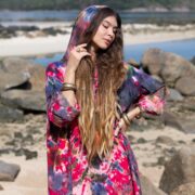 Electric Pink Tie-Dye Duster: Plus Size Boho Festival Hoodie - Euphoria - Image 4