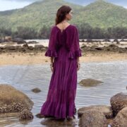 Amethyst Lace Kaftan: Boho Destination Wedding Gown - Beata - Image 3
