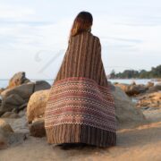 Handwoven Cotton Kimono Robe: Woodland Bark Patchwork Boho Duster - Imperial - Image 3