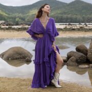 Radiant Amethyst Boho Bridal Gown | Plus Size Wedding Dress – Beata by ZinniaPearl