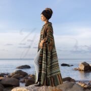 Handwoven Cotton Hooded Kimono Robe: Emerald Isle Boho Duster Coat - Imperial - Image 2