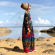 Plus Size Tie-Dye Jumpsuit: Hand-Dyed Celestial Romper - Sadie - Image 2