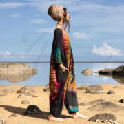 Boho Psychedelic Cotton Jumpsuit, Groovy Spiral Tie Dye Onesie, Plus Inclusive Size, Comfy Festival Beach Vacation Wear - Sadie |Zinniapearl - Image 2