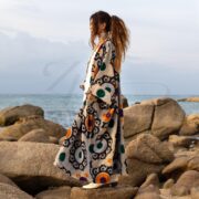 Plus Size Velvet Kimono Duster: Onyx Mandala Boho Robe - Harper Jade - Image 2