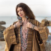 Handwoven Cotton Kimono Robe: Desert Sandstone Patchwork Boho Duster - Imperial - Image 4