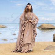 Sandy Rose Mesh Kaftan Dress - Boho Beach Cover Up | Sheer Cardi | Versatile Flowing Style | Bold & Flirtatious | Plus Inclusive -Ondine ZP