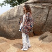 Velvet Kimono Jacket: Plus Size Boho Chic Cotton Winter Coat - Mei - Image 2