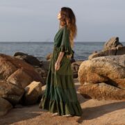Seagrass Lace Kaftan: Boho Wedding Maternity Gown - Lunette - Image 2
