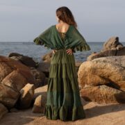 Seagrass Lace Kaftan: Boho Wedding Maternity Gown - Lunette - Image 3