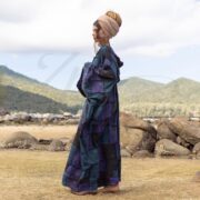 Plus Size Boho Kimono Jacket: Patchwork Cotton Hooded Duster - Veda - Image 2