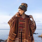 Handwoven Boho Kimono Robe: Golden Rust Hooded Cotton Duster - Mystic - Image 4