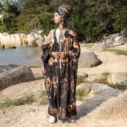 Oversized Tie Dye Kimono Robe: Plus Size Boho Cotton Duster Aurora