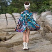 Plus Size Tie-Dye Tunic: Hand-Dyed Boho Babydoll Top - Bellina - Image 3