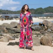 Electric Pink Tie-Dye Duster: Plus Size Boho Festival Hoodie - Euphoria