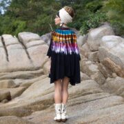 Plus Size Tie-Dye Tunic: Hand-Dyed Cotton Boho Babydoll Top - Bellina - Image 3