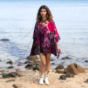 Plus Size Tie-Dye Babydoll Tunic: Hand-Dyed Boho Top - Ninive